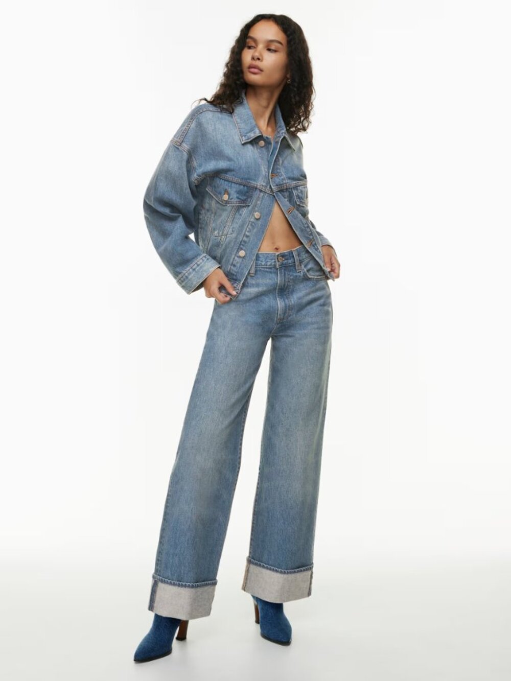 Aritzia Denim Forum The '90s Hi-Rise Loose Cuff Jean | Size 29